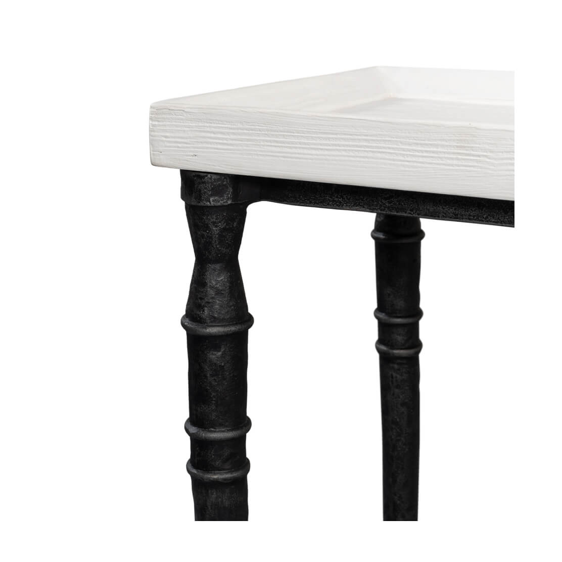 Large Art Deco console table, leg and corner detail.
