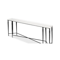 Large Art Deco console table, side angled view.