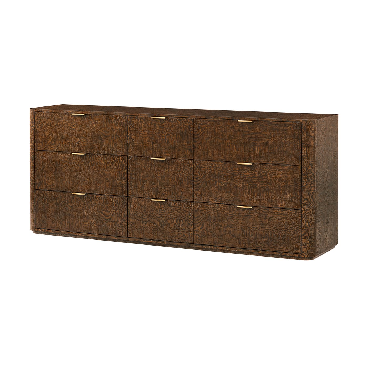 Large Art Deco style dresser angled view, six drawers.