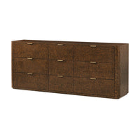 Large Art Deco style dresser angled view, six drawers.