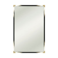 Large dark faux horn mirror with rectangular shape.