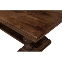 Detailed corner shot, rich wood grain, elegant edges.
