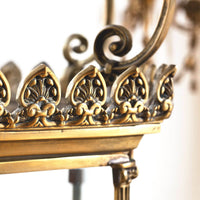 Intricate design on brass section of Georgian lantern.