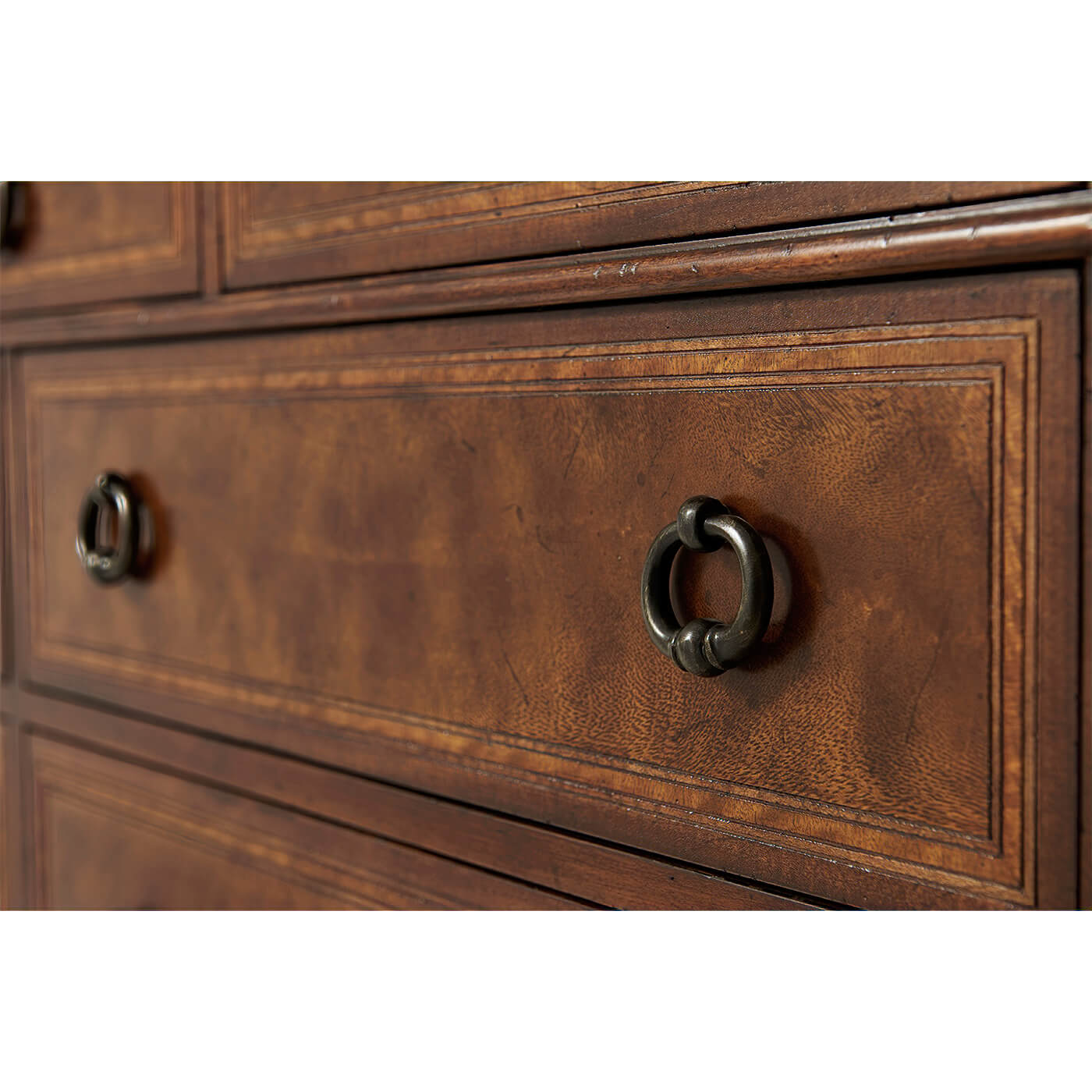 Close-up of drawer handle, Italian chest of drawers.