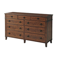 Large Italian chest of drawers, angled view, elegant finish.