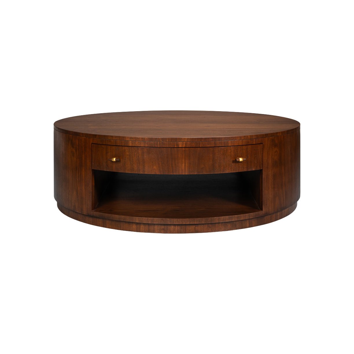 Mid-century modern coffee table with front storage space.