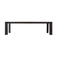 Side view of large ember oak dining table.