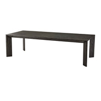 Large ember oak dining table, angled view with legs.