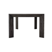 Front view of large modern ember oak dining table.