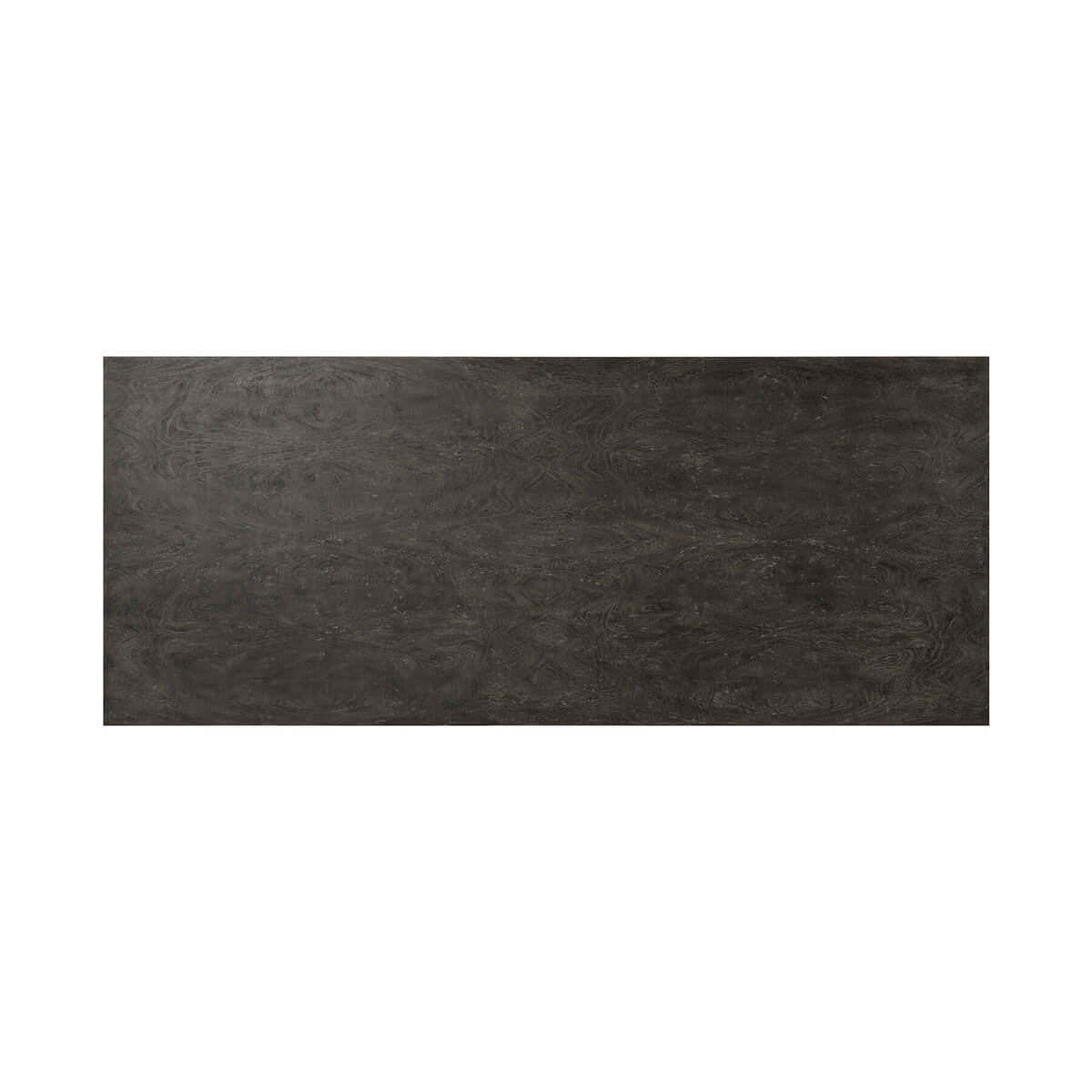 Top view of large ember oak dining table surface.