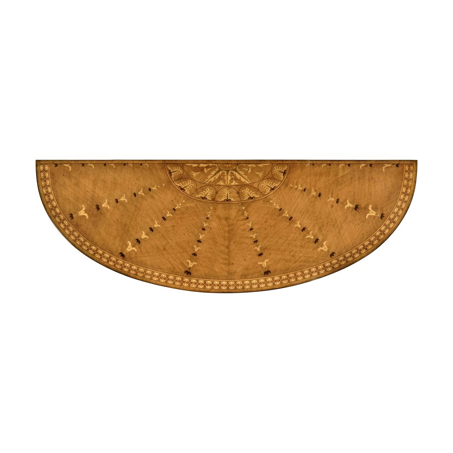 Top view of neoclassical console table surface design.