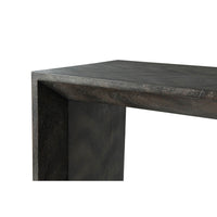 Close-up edge design, Large Parsons Ember console table.
