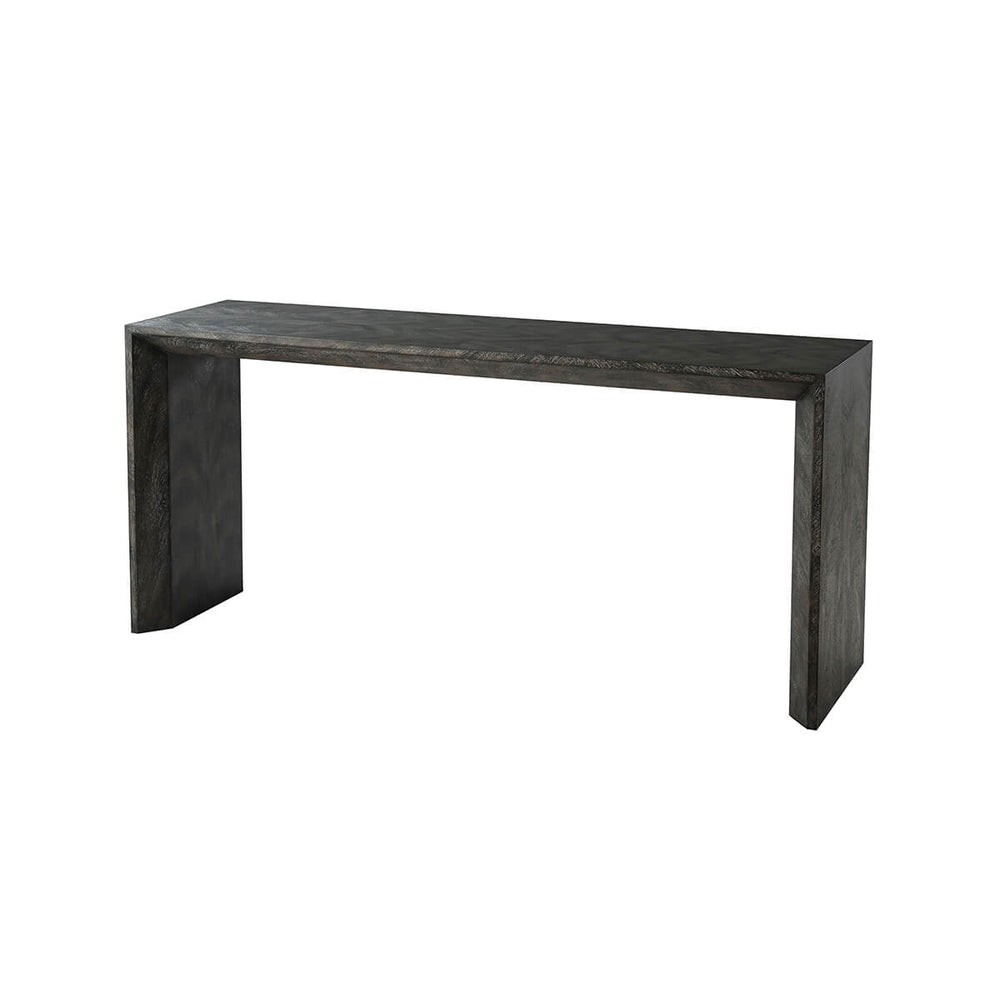 Large Parsons Ember console table, side view.