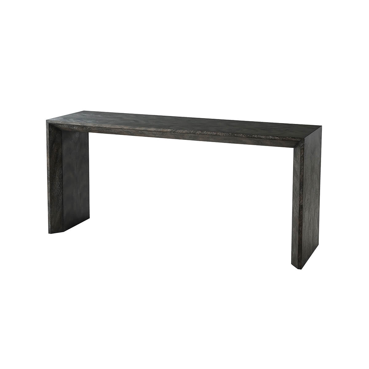 Large Parsons Ember console table, side view.
