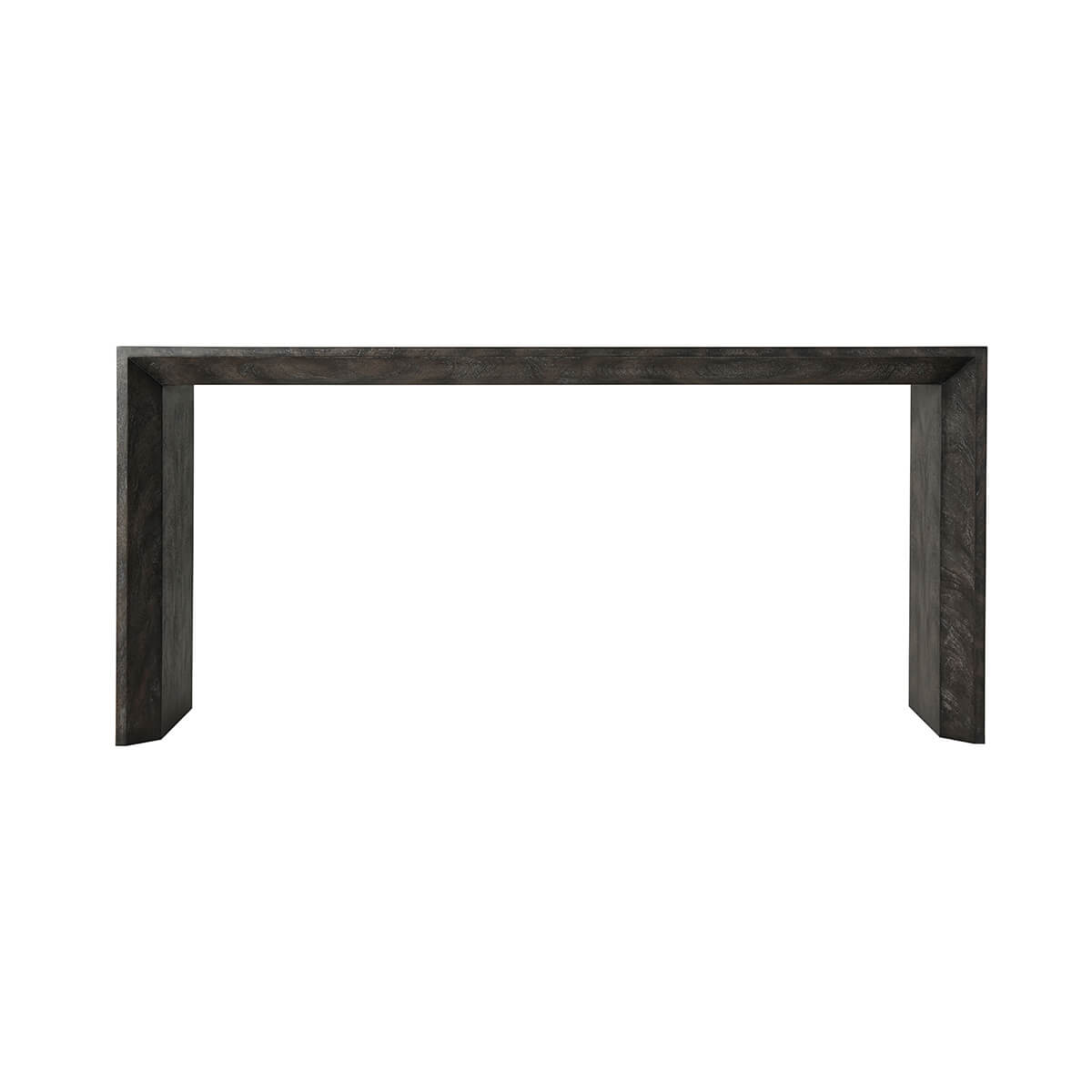 Front view of Large Parsons Ember console table.
