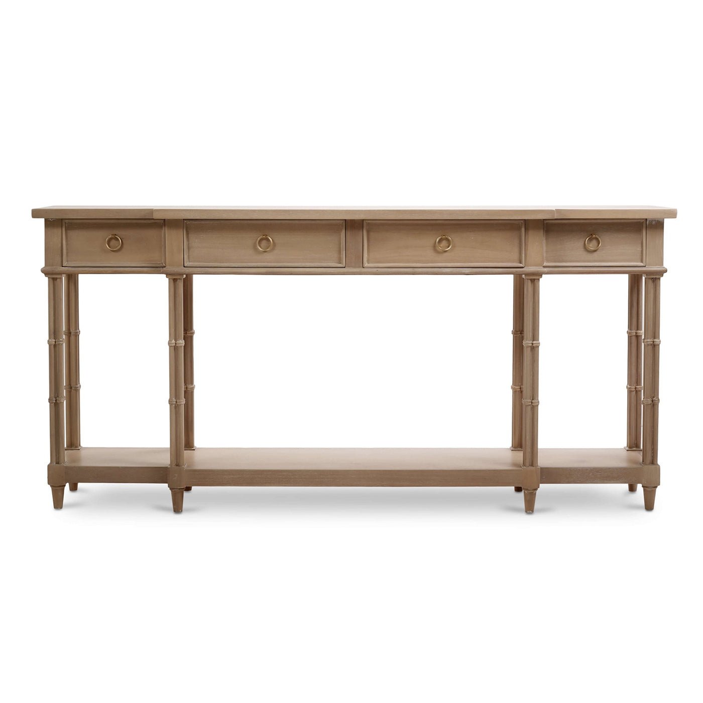 Front view of Regency style console table.