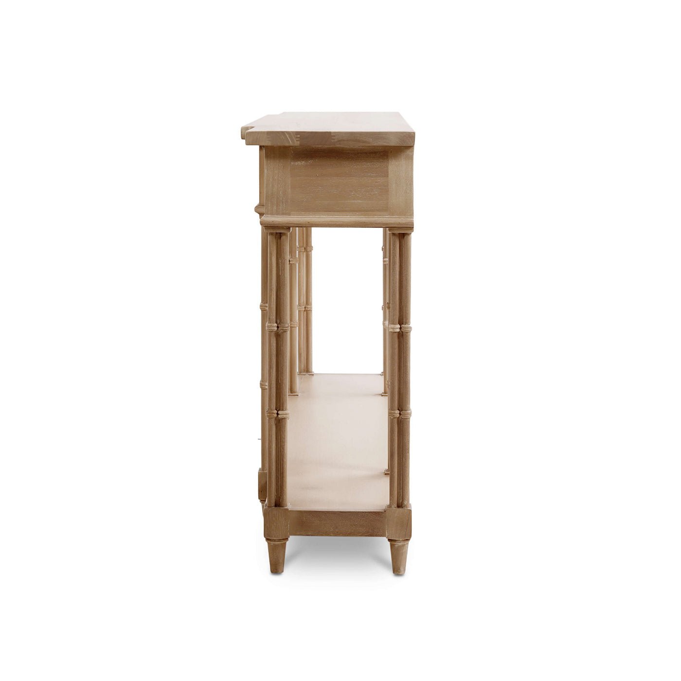 Side view of Regency style console table's design.