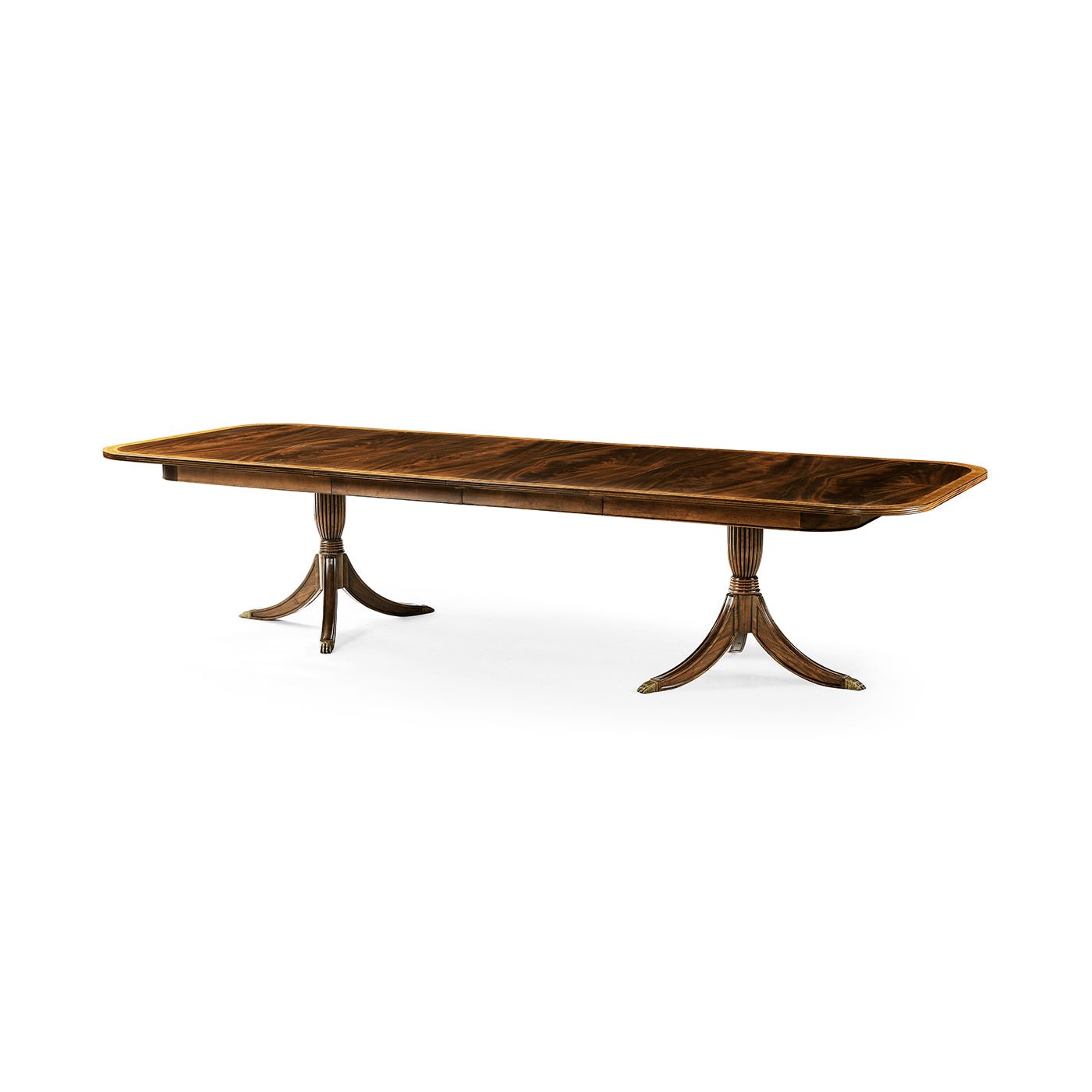 Large Regency extending dining table, full length view.
