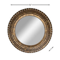 Dimensions of round French Art Deco mirror, 56 inches.