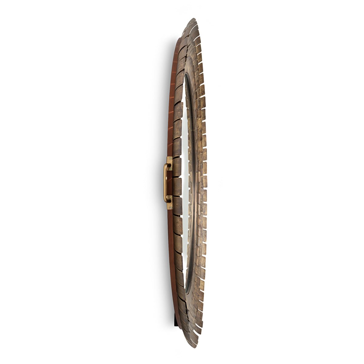 Side profile of large French Art Deco mirror.