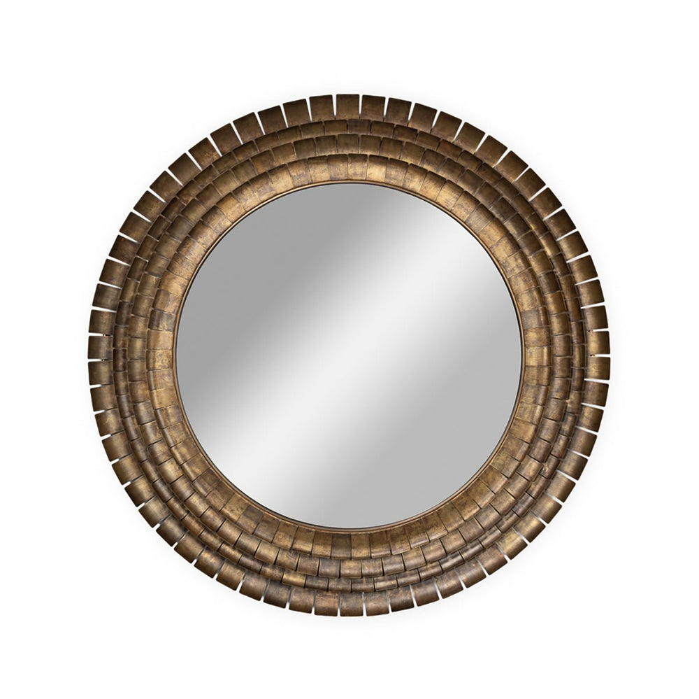 Large round French Art Deco mirror, front view.