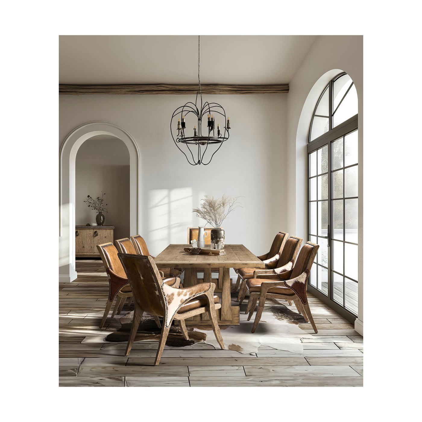 Large Rustic Oak Dining Table - English Georgian America