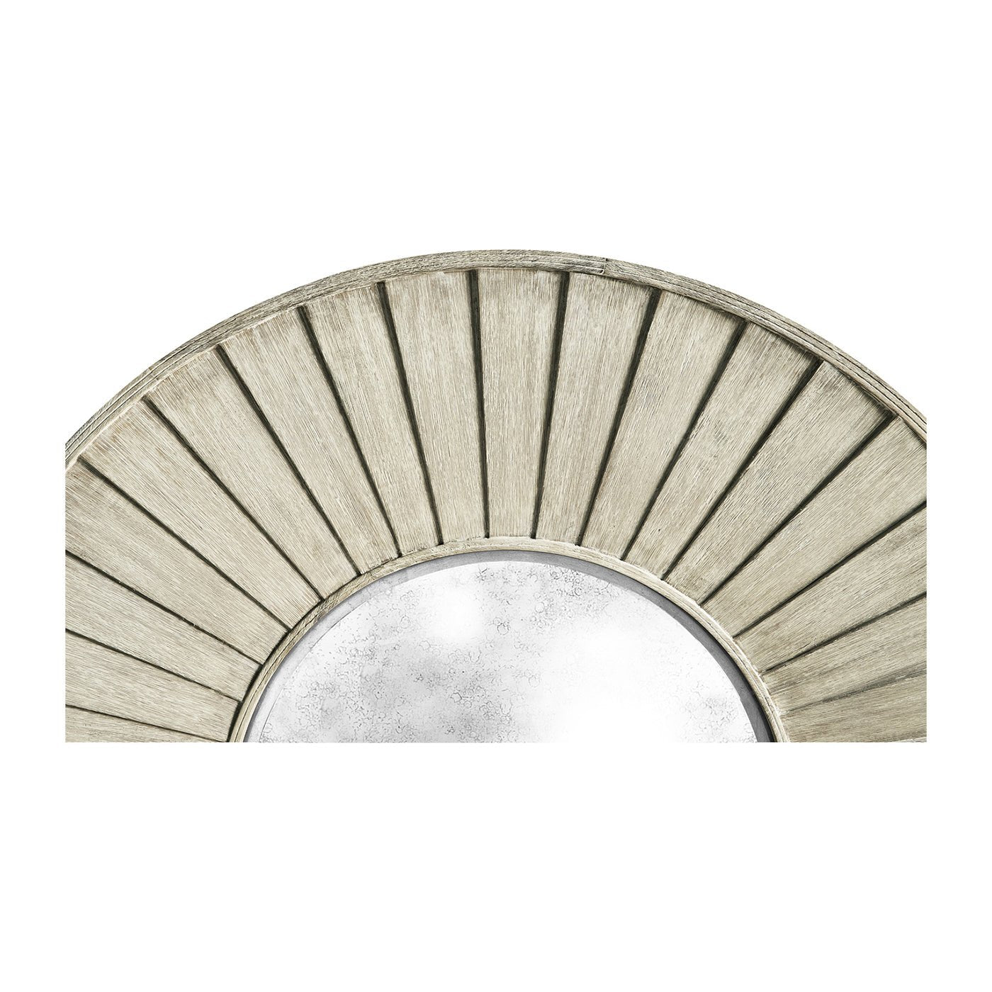 Close-up of upper mirror frame with textured design.