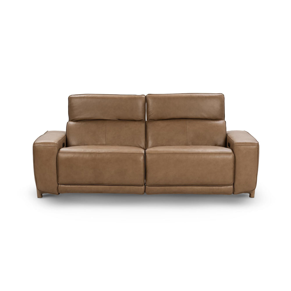 Leather Reclining Sofa with Power and Charging Ports
