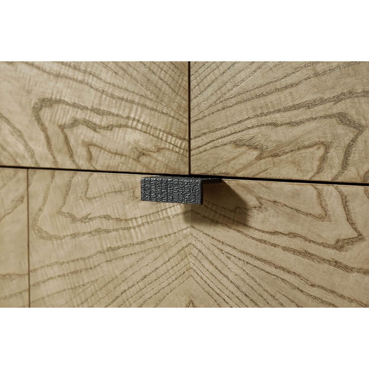 Light ash long dresser drawer handle detail view