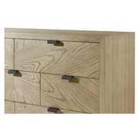Light ash long dresser close-up on corner and drawers