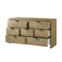 Light ash long dresser with partially opened drawers