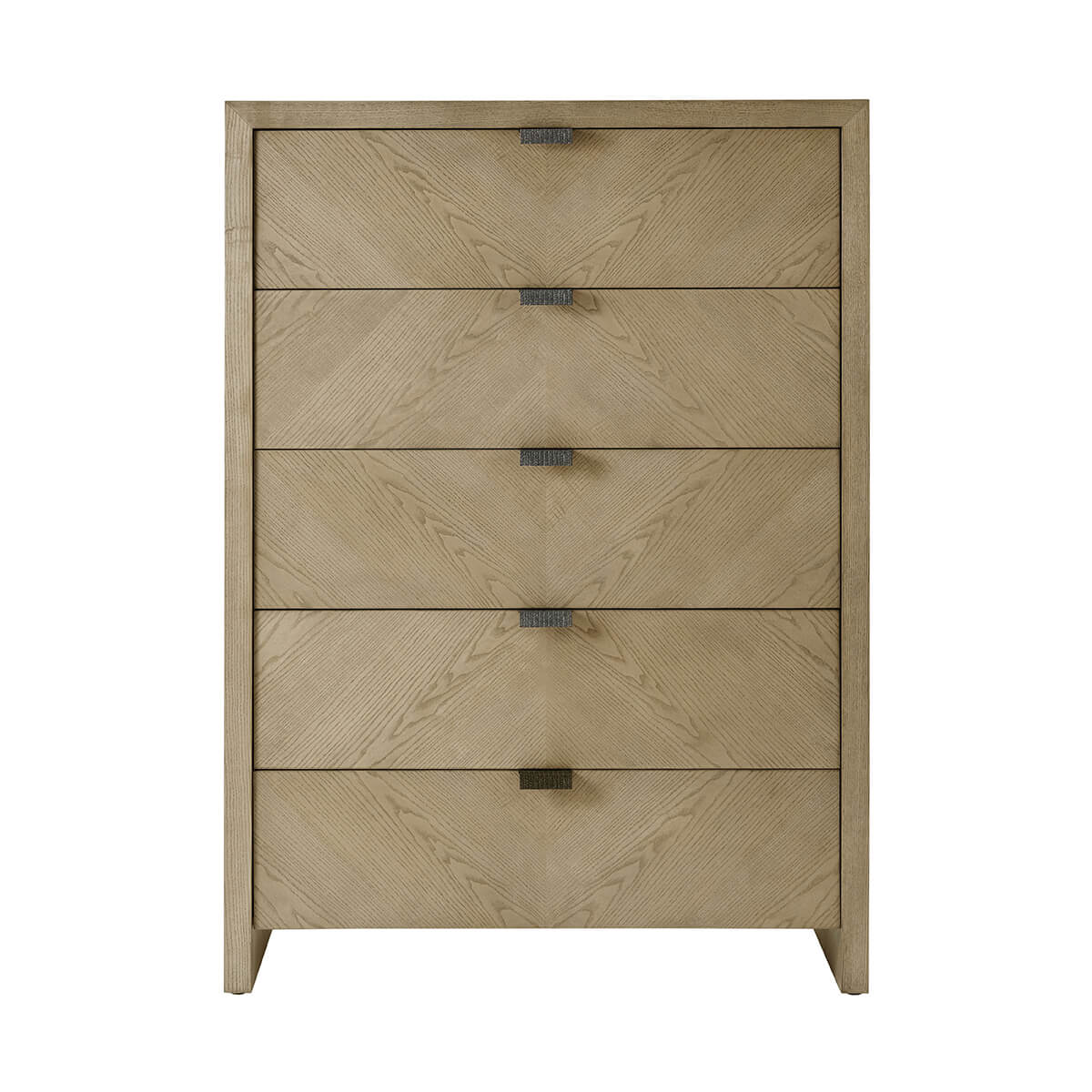 Tall chest, front view showing drawer handles.