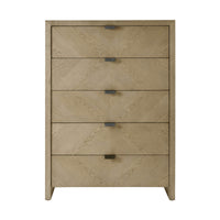 Tall chest, front view showing drawer handles.