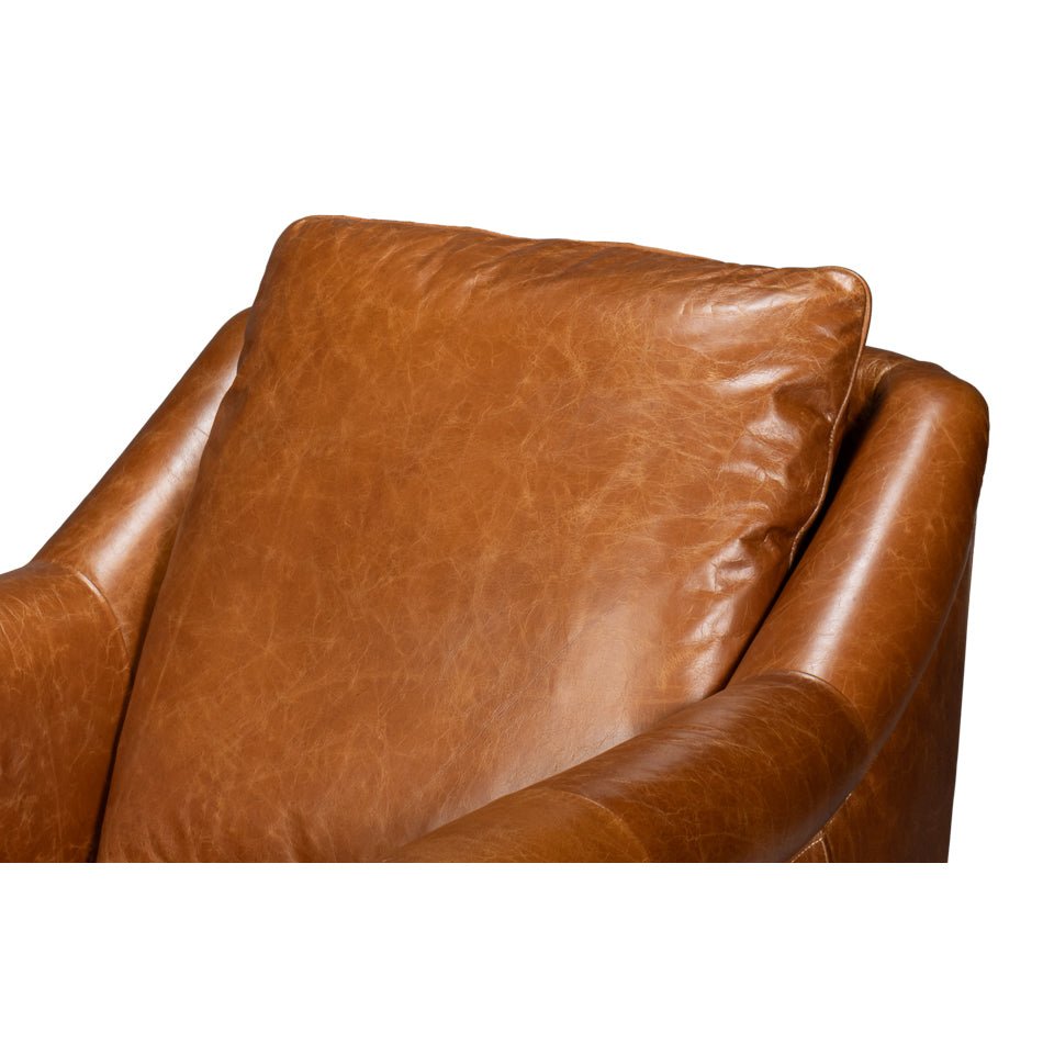 Light brown accent chair cushion and upper details.