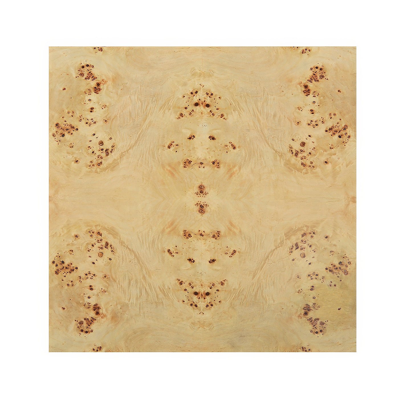Top view, burl wood texture on end table.