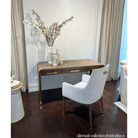 Decorated Light Hollywood Regency desk in elegant home office.