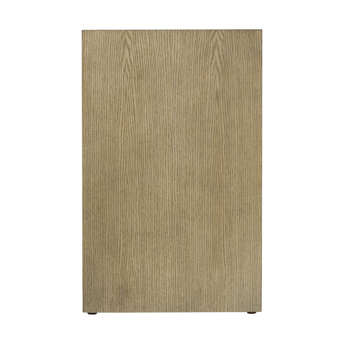 Light modern nightstand, side view, woodgrain texture displayed.