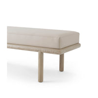 Modern bench, corner angle detailing frame and cushion.