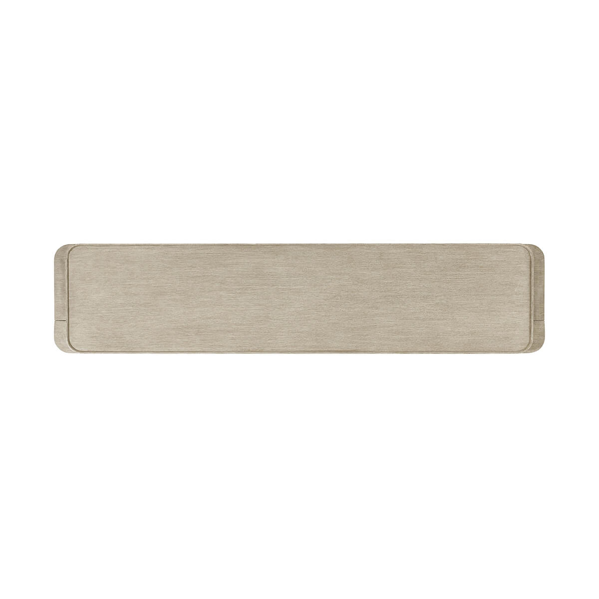 Top view of light oak modern buffet sideboard.
