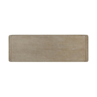 Light oak modern dresser, top view.