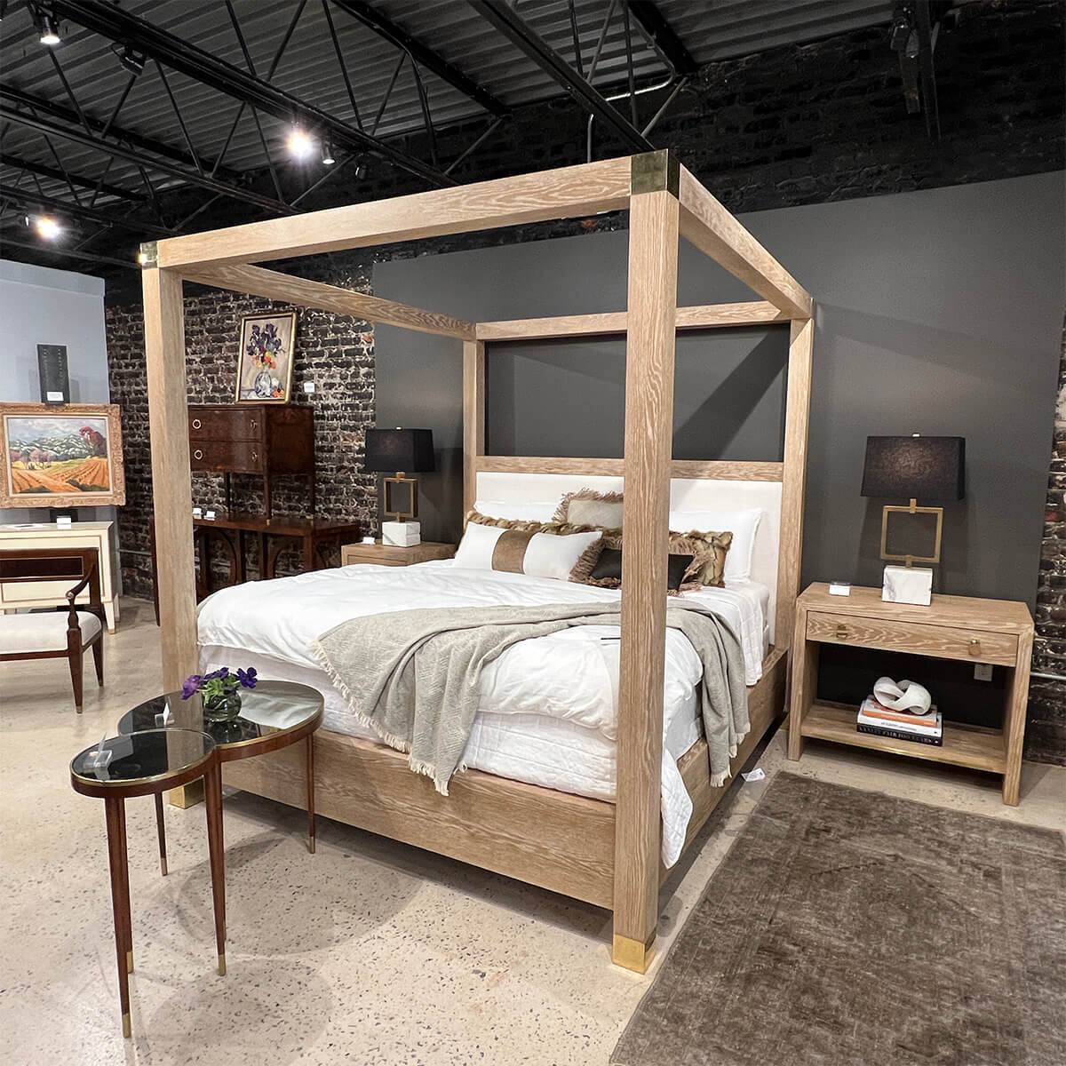 Light Oak Modern Nightstand - English Georgian America