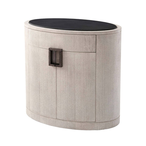 Light Oak Oval Nightstand
