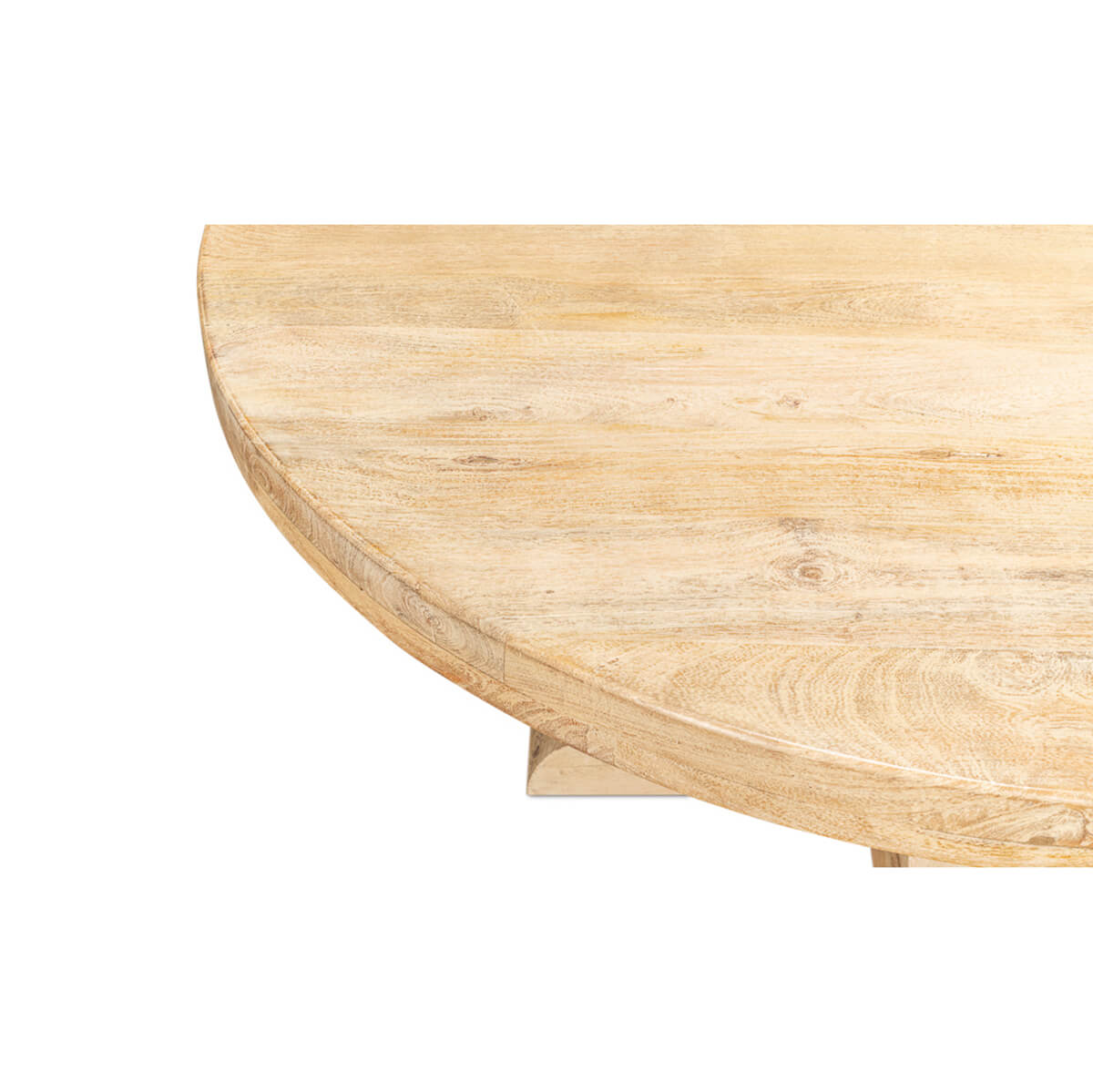 Light wood dining table close-up of tabletop.
