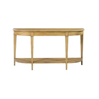Light wood console table, straight-on view.