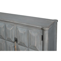 Long Antique Gray Pine Sideboard with Two Shelves - additional view