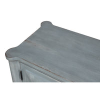 Long Antique Gray Pine Sideboard with Two Shelves - additional view