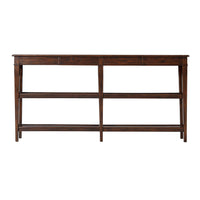 Front view of long console table, traditional design.