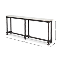 Console table dimensions and scale illustration