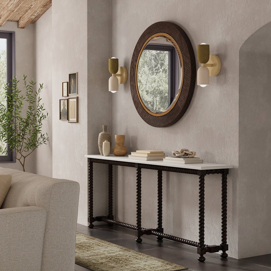 Console table in modern living room setting