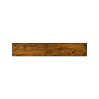 Top view of long wooden console table surface